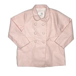 Dondolo Toddler Girl 3T Pink Peacoat Bow on Back Classic Button Front